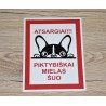 Informacinė lentelė „Atsargiai piktybiškai mielas šuo“ 12cmx16cm (ID 41)